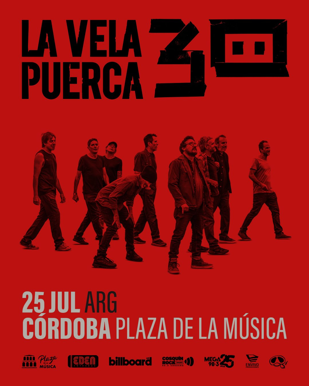La Vela Puerca celebra sus 30 años en Córdoba – 25 de julio en Plaza de la Música